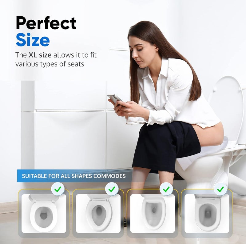 Traletry Toilet Seat Covers Disposable Flushable Travel Pack of 200 XL-Disposable Toilet Seat Covers-Biodegradable Paper-Kids Men Women Adults Toiletries-Airplane Camping Travel Essentials Accessories - Image 3